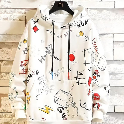 Sudadera para Hombres Moda Estampado Graffiti