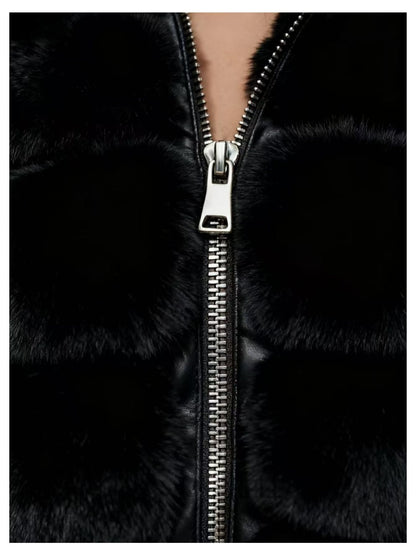 Abrigo Elegante de Piel Sintética