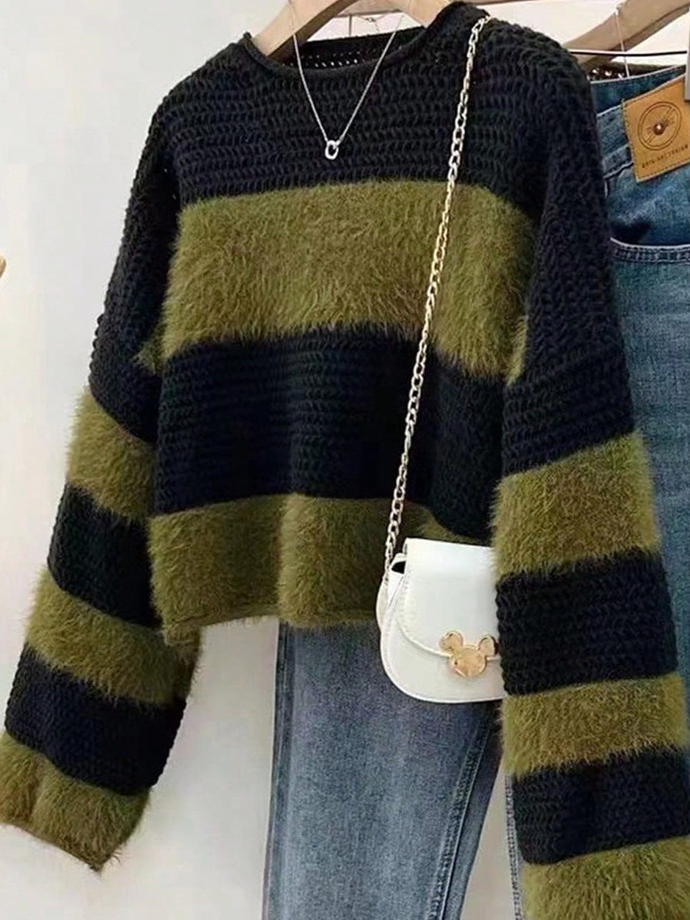 Suéter a Rayas de Punto Holgado