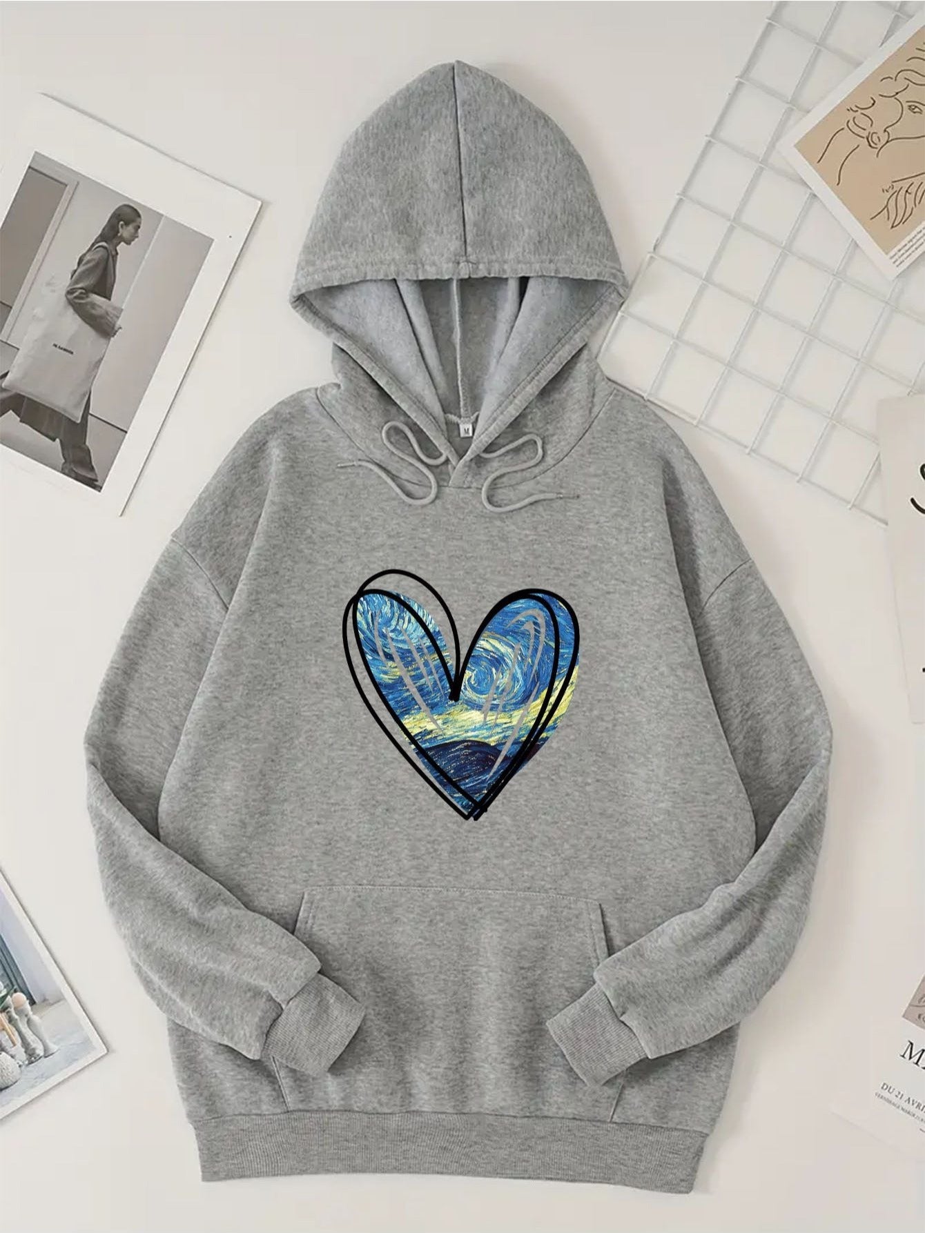 Capucha Térmica con Estampado de Corazón