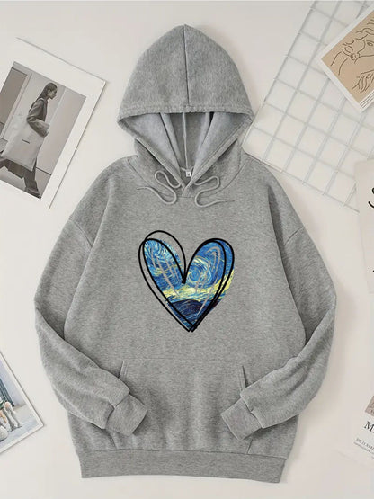 Capucha Térmica con Estampado de Corazón