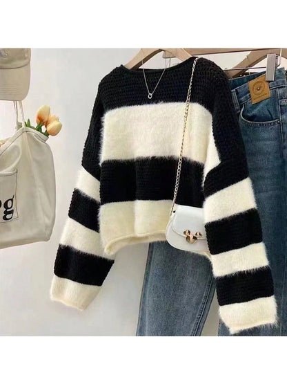 Suéter a Rayas de Punto Holgado