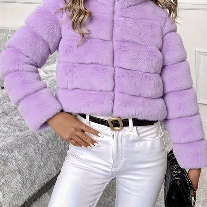 Abrigo Elegante de Piel Sintética