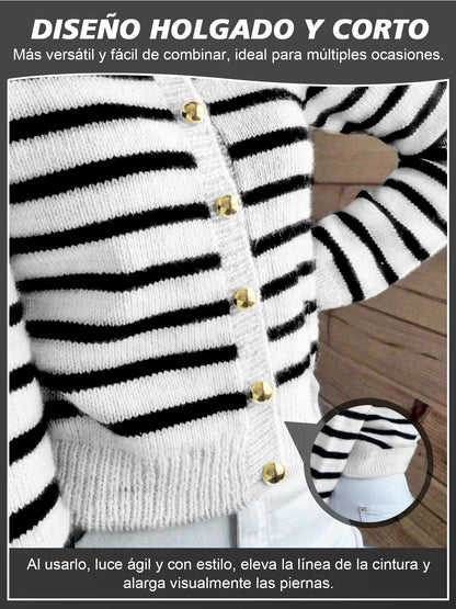 Cárdigan elegante y sencillo de cuello redondo