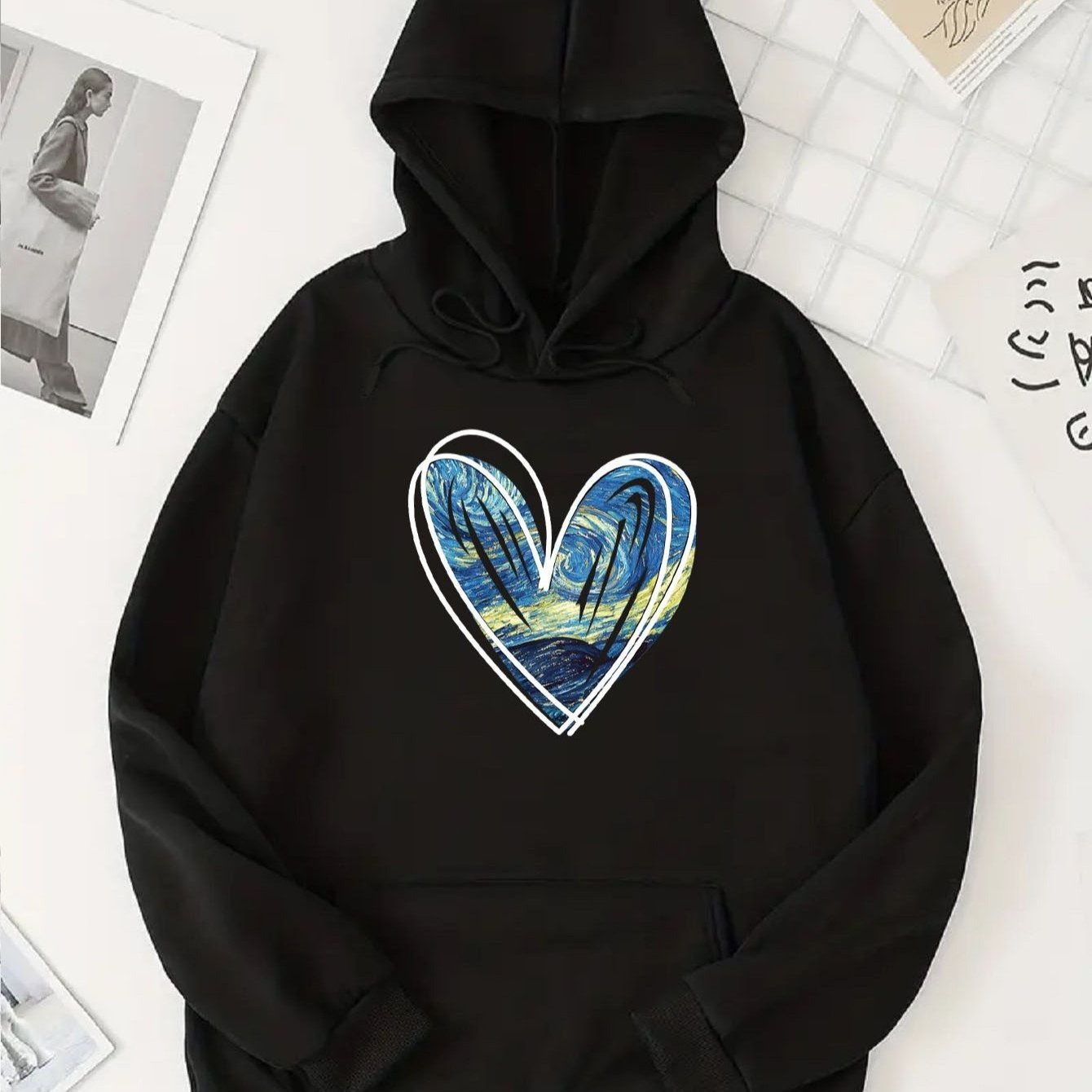 Capucha Térmica con Estampado de Corazón