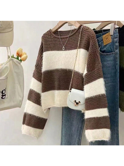 Suéter a Rayas de Punto Holgado