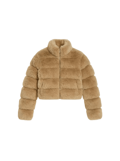 Abrigo Elegante de Piel Sintética