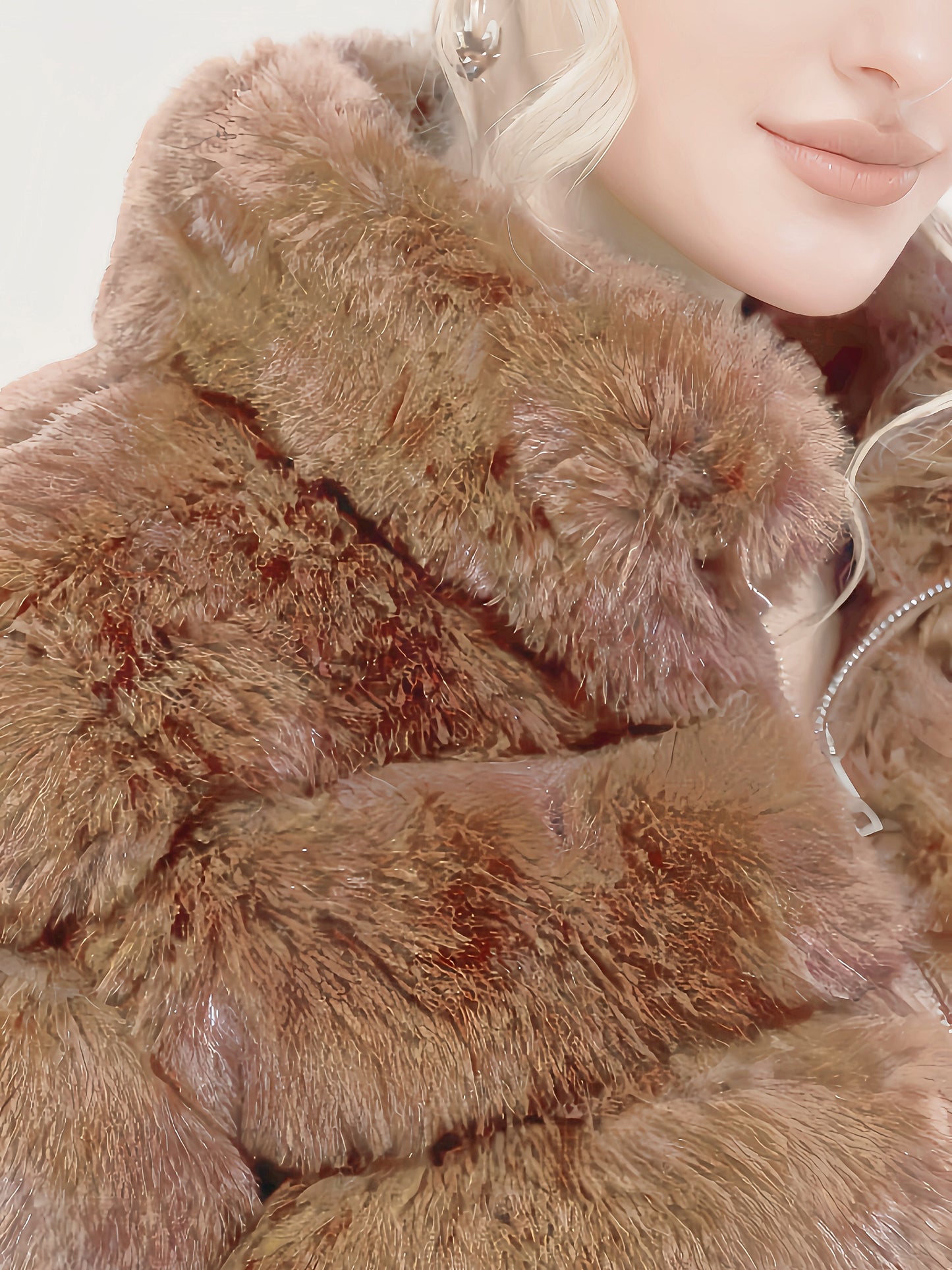 Abrigo Elegante de Piel Sintética