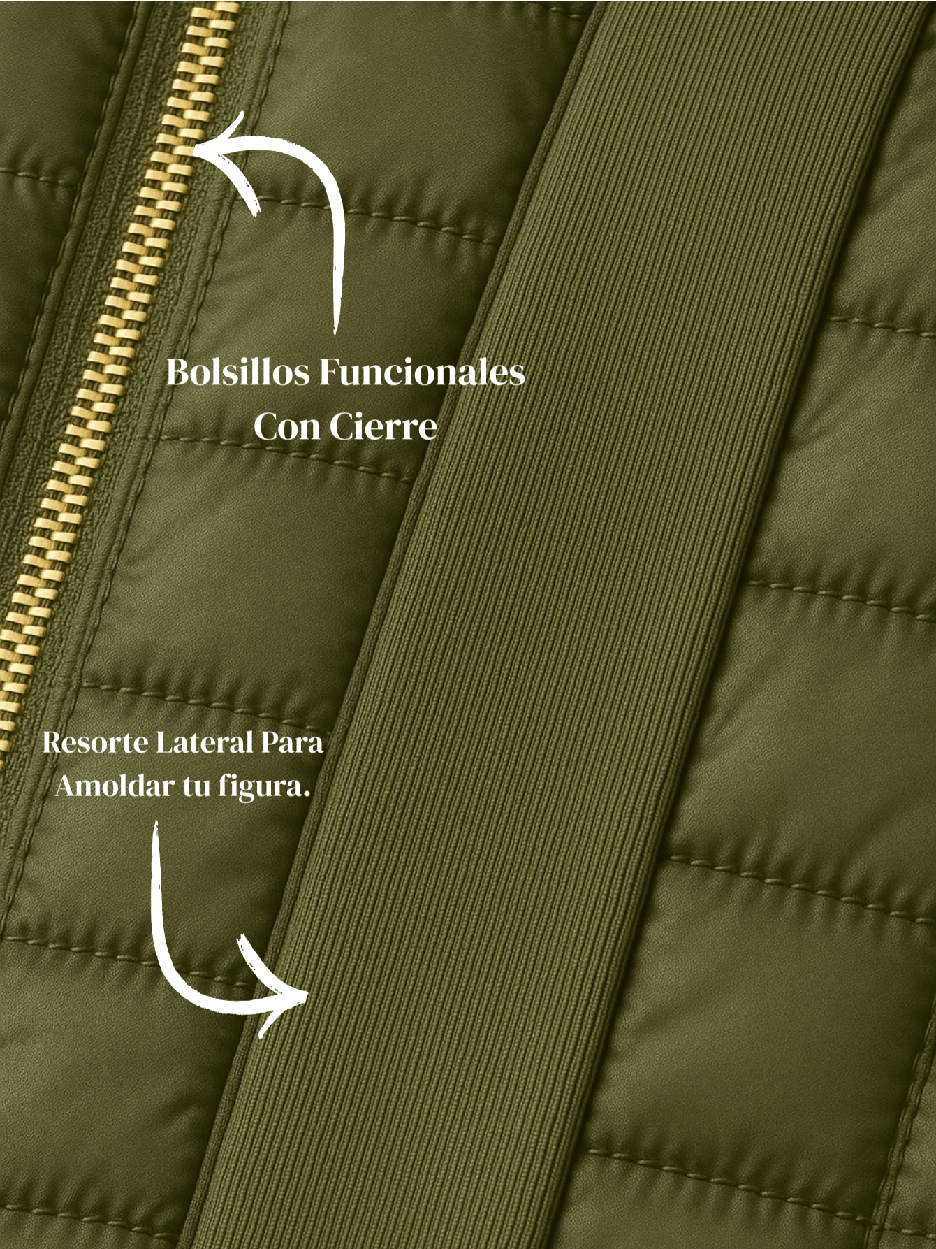 Chaqueta forrada de pelusa y elástico lateral