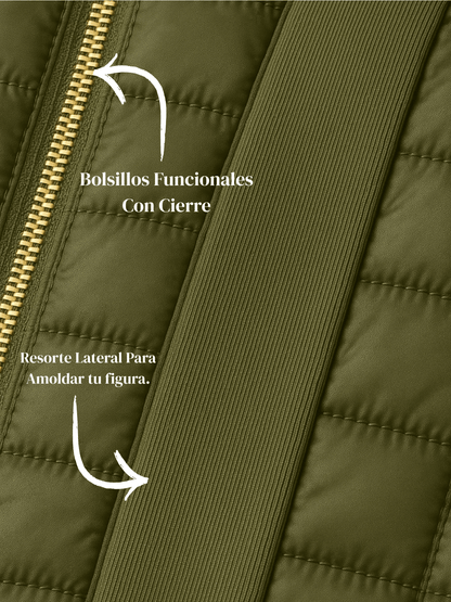 Chaqueta forrada de pelusa y elástico lateral