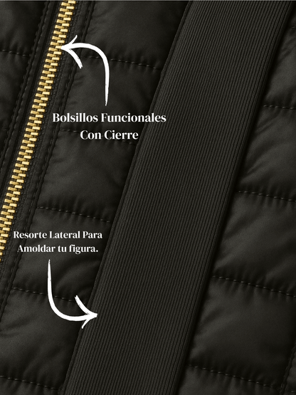 Chaqueta forrada de pelusa y elástico lateral