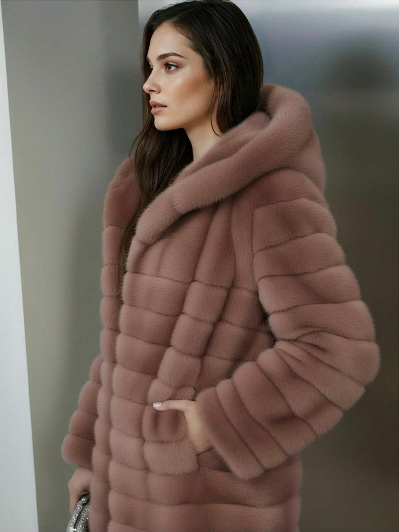 Abrigo de piel sintética