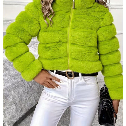 Abrigo Elegante de Piel Sintética